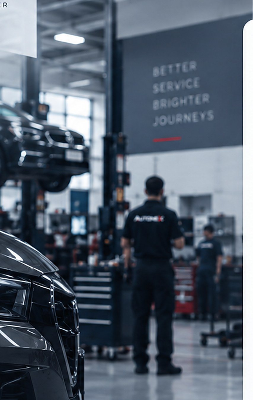 An automotive service bay