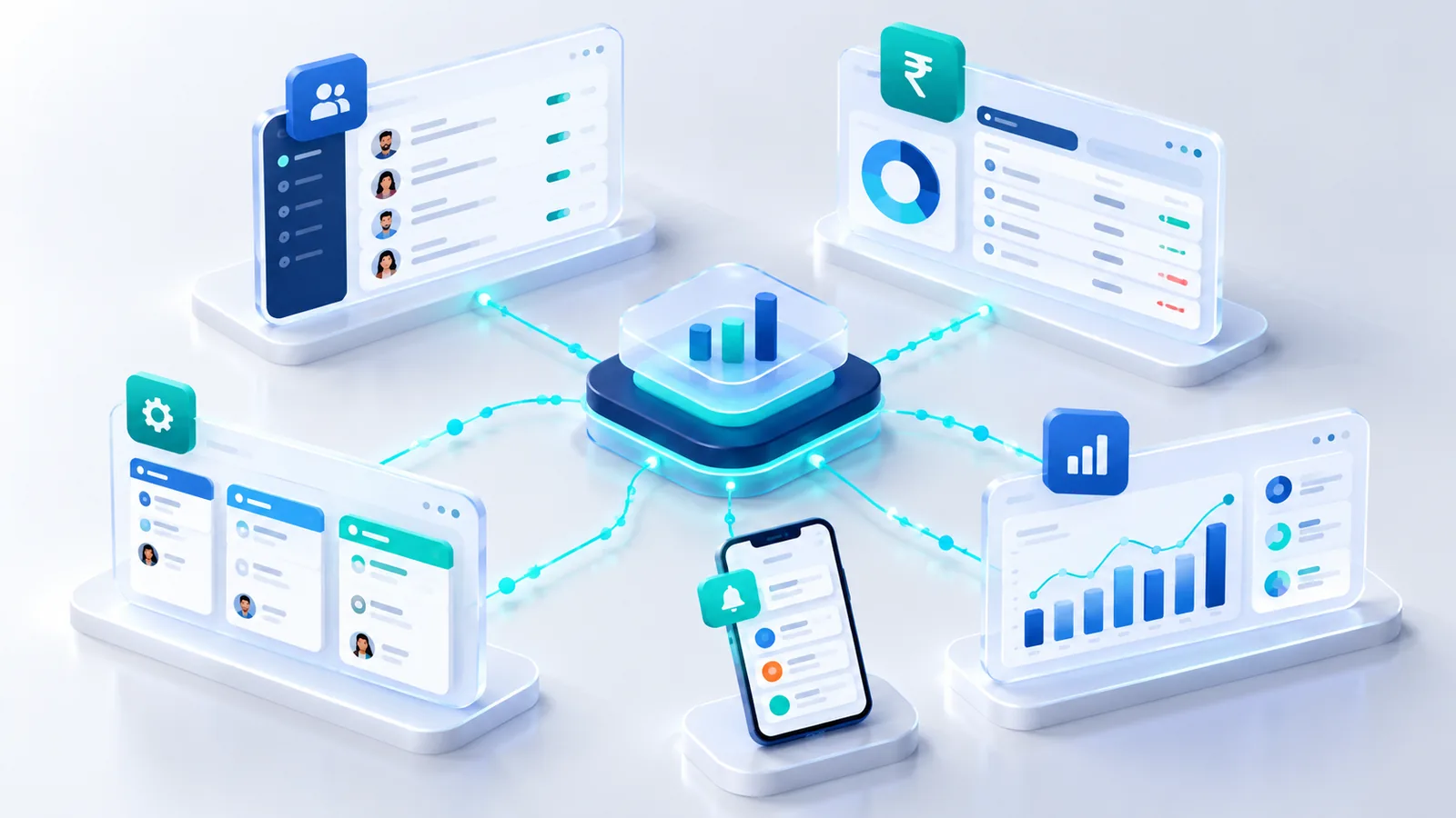 Connected CRM, finance, operations and reporting systems